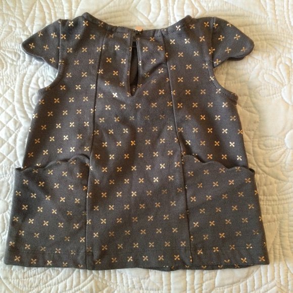 CATHERINE MALANDRINO Baby Girl Dress, Charcoal & Peach, Size US 12M - Picture 3 of 7